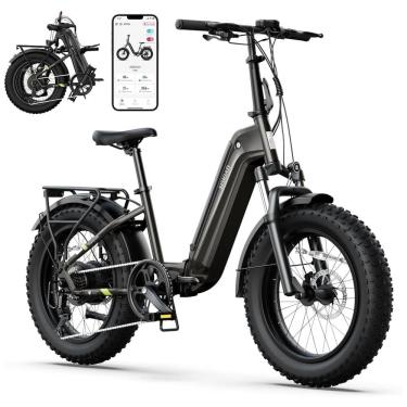 Imagem de Bicicleta Elétrica Dobrável Sisigad 1500W Pico, Pneus Fat 20"x4.0, Bateria 48V 15A...