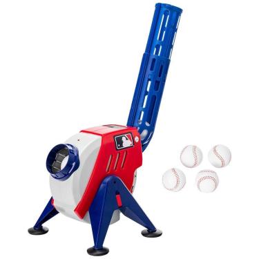 Imagem de Lançador de Bolas Automático Infantil com Velocidades Ajustáveis, Franklin Sports, Azul e Vermelho