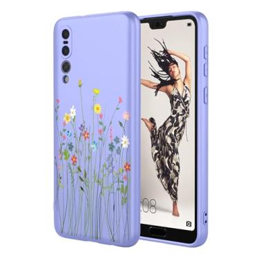 Imagem de HTXWXJC Capa de telefone para Huawei P20 Pro, CLT-L09, CLT-L29 capa à prova de choque flexível bumper TPU capa macia padrão flor capa de telefone para Huawei P20 Pro flor roxa