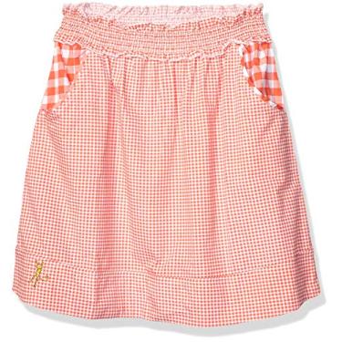 Imagem de Munki Munki Saia xadrez com cintura franzida para meninas, Vermelho e branco, XS-4T5T