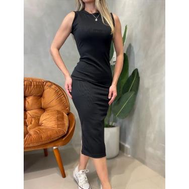 Imagem de Vestido Midi em Ribana Regata Leticia - Tamanho Único - Ref. 1698 - no