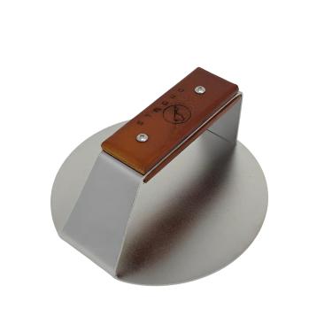 Imagem de ONGULS Prensa de hambúrguer inquebrável de 15 cm – Esmagador de hambúrguer de aço inoxidável resistente com cabo de madeira personalizado feito à mão, prensa de grelha à prova de ferrugem para