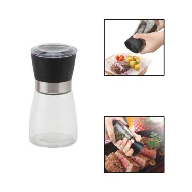 Imagem de Moedor Sal Pimenta Temperos Especiarias Manual Vidro Inox - UnyHome