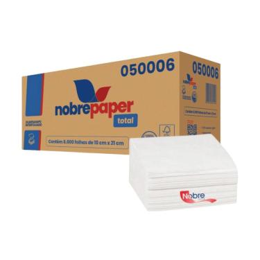 Imagem de Guardanapo Interfolhado 10x21cm Folha Simples com 8000 folhas NobrePapers