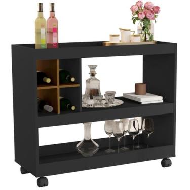 Imagem de Aparador Bar 4050 JB Bechara - Ofertamo, Preto/Nature