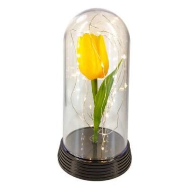 Imagem de Cúpula / Redoma com Tulipa Amarela inspirada no filme A Bela e A Fera!