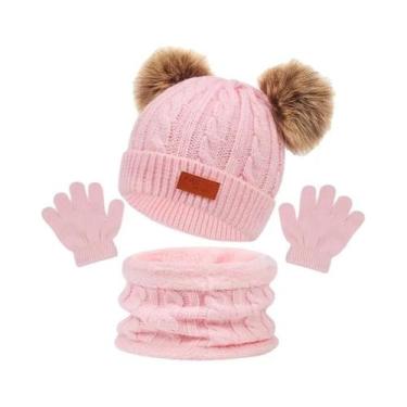 Imagem de Conjunto de Luvas, Cachecol e Gorro de Malha para Crianças - Com Bola 