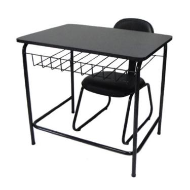 Imagem de Mesa Escolar com cadeira de Escritório Linha Mesa Escolar Preto