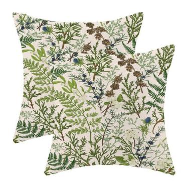 Imagem de Capas de travesseiro AEIOAE Spring 60x60cm, vintage, verde sálvia, con