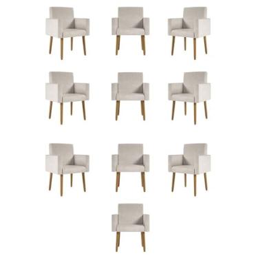 Imagem de Kit 10 Cadeiras Poltronas Decorativa - Escritório - Recepção Cor:bege