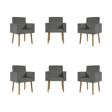 Imagem de Kit 06 Poltronas Nina Decorativa Para Recepção Balaqui Decor Cor:cinza