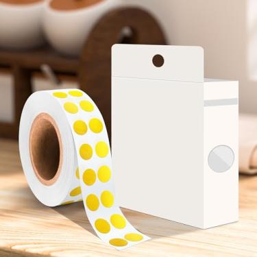 Imagem de Etiquetas adesivas circulares de 1/4 polegada, 1000 adesivos redondos de codificação de cores, etiquetas adesivas Glod para organização de inventário, classificação de arquivos