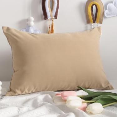 Imagem de Travesseiro de viagem, travesseiro alternativo de 33 x 45 cm, lavável na máquina - 1 pacote com almofada pequena macia e respirável, cinza-claro