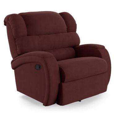 Imagem de Poltrona Do Papai Reclinável Napoli Glider Giratória Usb Veludo Vinho Fh1 - D\'rossi