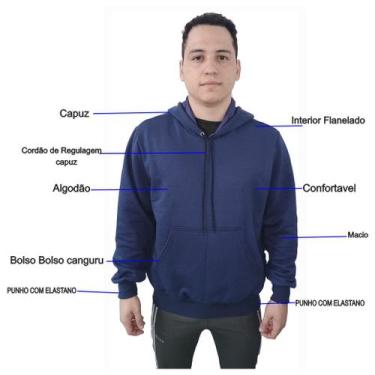 Imagem de Blusa Moletom Canguru Capuz Azul Marinho - River, G1, AZUL