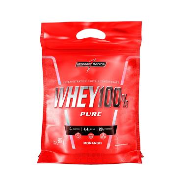 Imagem de Whey 100% Pouch Morango  907g - Integralmedica