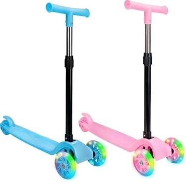 Imagem de Scooter infantil dobrável de 3 rodas com LED (Azul)