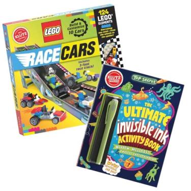 Imagem de Klutz Lego Race Cars Building Kit with 3-Foot Track and Invisible Ink Activity Book, 124 Elements, Ages 8+