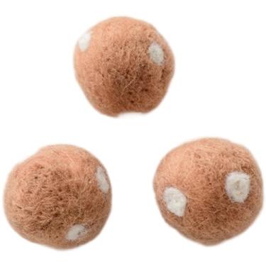 Imagem de Decorações de árvore de Natal de 3 cm bolas de feltro de lã coloridas ornamentos para árvore de Natal, coração branco