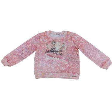 Imagem de Blusa infantil manga longa com brilho fem Mon Sucrê rosa