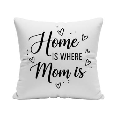 Imagem de wtisan Capa de almofada de presente para mãe, 45,7 x 45,7 cm, melhores presentes para mãe e filho, para o dia das mães, aniversário, Natal, fronha decorativa com envelope de presente