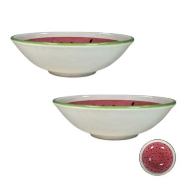 Imagem de Conjunto De Bowls Cumbuca Café Da Manhã Tigelas Salada De Frutas Cereal Cozinha Mesa Posta Sopa (Melancia)