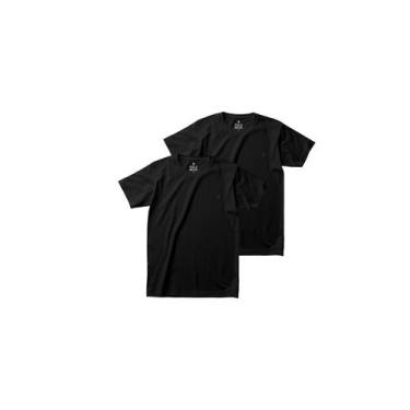Imagem de Kit 2 Camisetas Masculinas Básicas Logo Polo Wear Preto, Preto, P