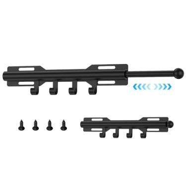 Imagem de Cabide deslizante de 31 cm, haste de manobrista de aço carbono, haste de manobrista para armário com 4 ganchos para calças, casacos, montadas na parte superior, guarda-roupa, lavanderia, entrada