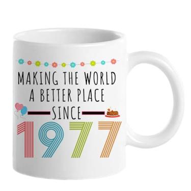 Imagem de Choinn 1977 Presentes de aniversário de 49 anos para mulheres e homens, presente de aniversário de 49 anos, caneca de café para mãe, pai, avó, vovô, ideias de presentes de aniversário de 49 anos, Dia