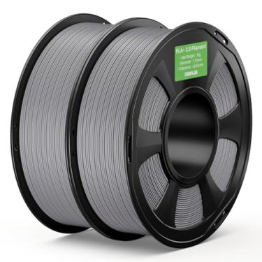 Imagem de DEEPLEE Filamento PLA+ 2.0 1,75 mm, filamento de impressora 3D de resistência mais forte, cinza 2 kg, filamento de impressora 3D PLA Plus atualizado, filamento PLA+ de alta velocidade para a maioria