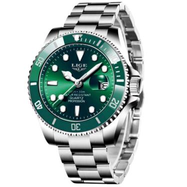 Imagem de Relógio Masculino Impermeável Esportivo Quartzo 3atm Em Aço Inoxidavel Verde