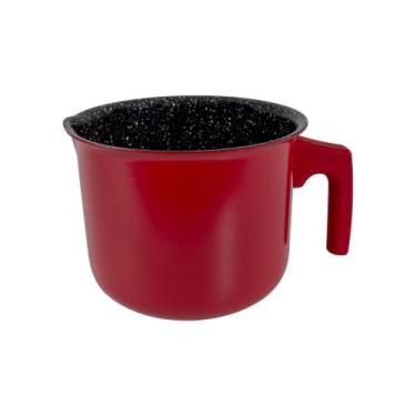 Imagem de Leiteira Caneca Fervedor Antiaderente Indução Cerâmica 1,8L Vermelha M