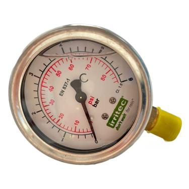 Imagem de Manômetro Irritec Com Glicerina Rosca Bsp ¼ Peso 10kg