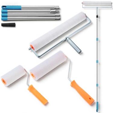 Imagem de Leriton 3 peças 15.2 cm 22.9 cm 50.8 cm rolo cravado para autonivelamento rolo composto de peneiramento removível para piso epóxi auto-nivelamento bolha superfície de nível liso
