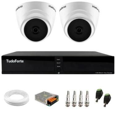 Imagem de Kit 2 Câmeras Dome VHL 1220 D G8 HDCVI 2mp Intelbras Visão Noturna 20m + Dvr Tudo Forte TFHDX 3304 4 Canais