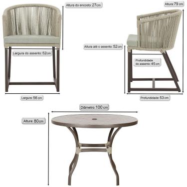Imagem de Mesa Com 4 Cadeiras E Noronha Estofado 3 Trama Original Rami