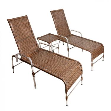 Imagem de Espreguiçadeiras E Mesa Confortável Para Piscina Argila