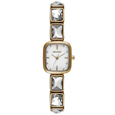 Imagem de Relógio Seculus Feminino Ref: 77334lpsvdb1 Retangular Bracelete Dourado