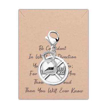 Imagem de LQRI Pingente de academia fitness zíper puxar peso academia clipe no berloque bolsa fitness amuleto amantes academia presente entusiasta, Small, liga metálica, Amazonita