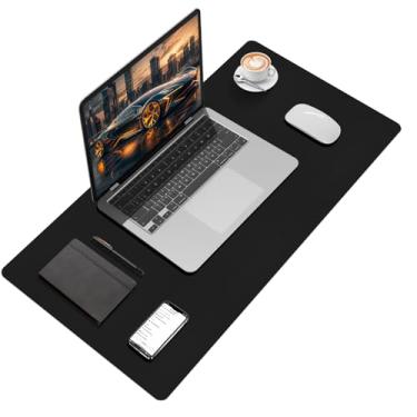Imagem de FreeNook Tapete de mesa de couro, 80 cm x 30 cm, tapete de mesa para desktop, teclado impermeável, tapetes de computador para desktop, mouse pad grande, tapete de computador antiderrapante para