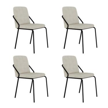 Imagem de Cadeira Bloom Fixa C-4 Pes S-braco 490x580x850 Mm C-4 Un Boucle Vanilla Boucle Vanilla