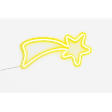 Imagem de Luminária Parede Estrela Cadente Led Neon Decoração Bivolt (branco quente)