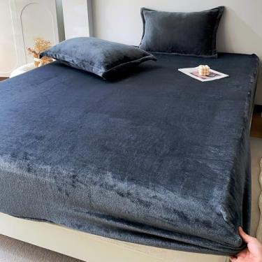 Imagem de MorroMorn Jogo de lençol de flanela king size ultramacio de lã de pelúcia fofa 3 peças - Jogo de cama para todas as estações com bolso profundo de 50,8 cm e 2 fronhas, veludo luxuoso aconchegante