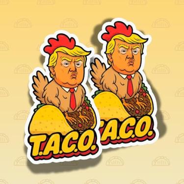 Imagem de 2 adesivos Trump Taco (14 cm), decalque engraçado Trump Always Chickens Out, adesivo No Kings Liberty, decalque impermeável para para-choques, laptop, garrafa de água.