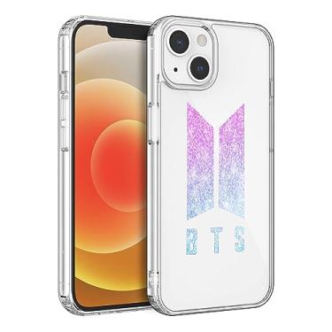 Imagem de WWDIYHOUSE Capa compatível com iPhone 14, capa transparente de TPU macio à prova de choque e design exclusivo para homens/mulheres/meninas/meninos (Fashion-BTS-9)