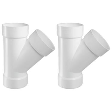 Imagem de LESSO 1-1/5.1 cm PVC Wye, WYE DWV para todas as conexões de solvente do cubo Use para drenagem, resíduos e tubos de ventilação de 3,8 cm, branco (2 peças)