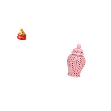 Imagem de Fenteer Bacia Do Do Festival Ornamento de Cornucópia Cerâmica Porcelana Pote de Gengibre Vaso Arranjo Floral Quarto Presente de Boas-Vindas Exibição