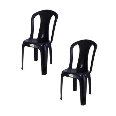 Imagem de Kit 8 Cadeiras Plasticas Preto 182 Kg - Duoplast