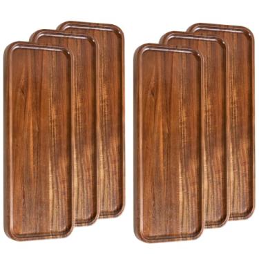 Imagem de Travessas de madeira maciça de 35 cm e bandejas de tábuas de charcutaria de madeira de acácia natural, tábua de queijo