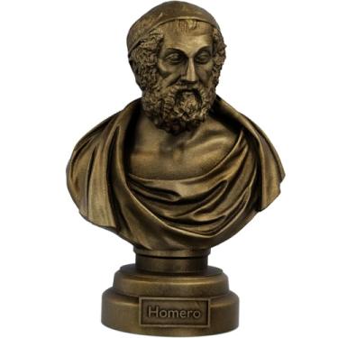 Imagem de Estátua Busto Homero - Poeta Grego - Versão 2 (Cor Ouro Velho)